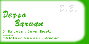 dezso barvan business card